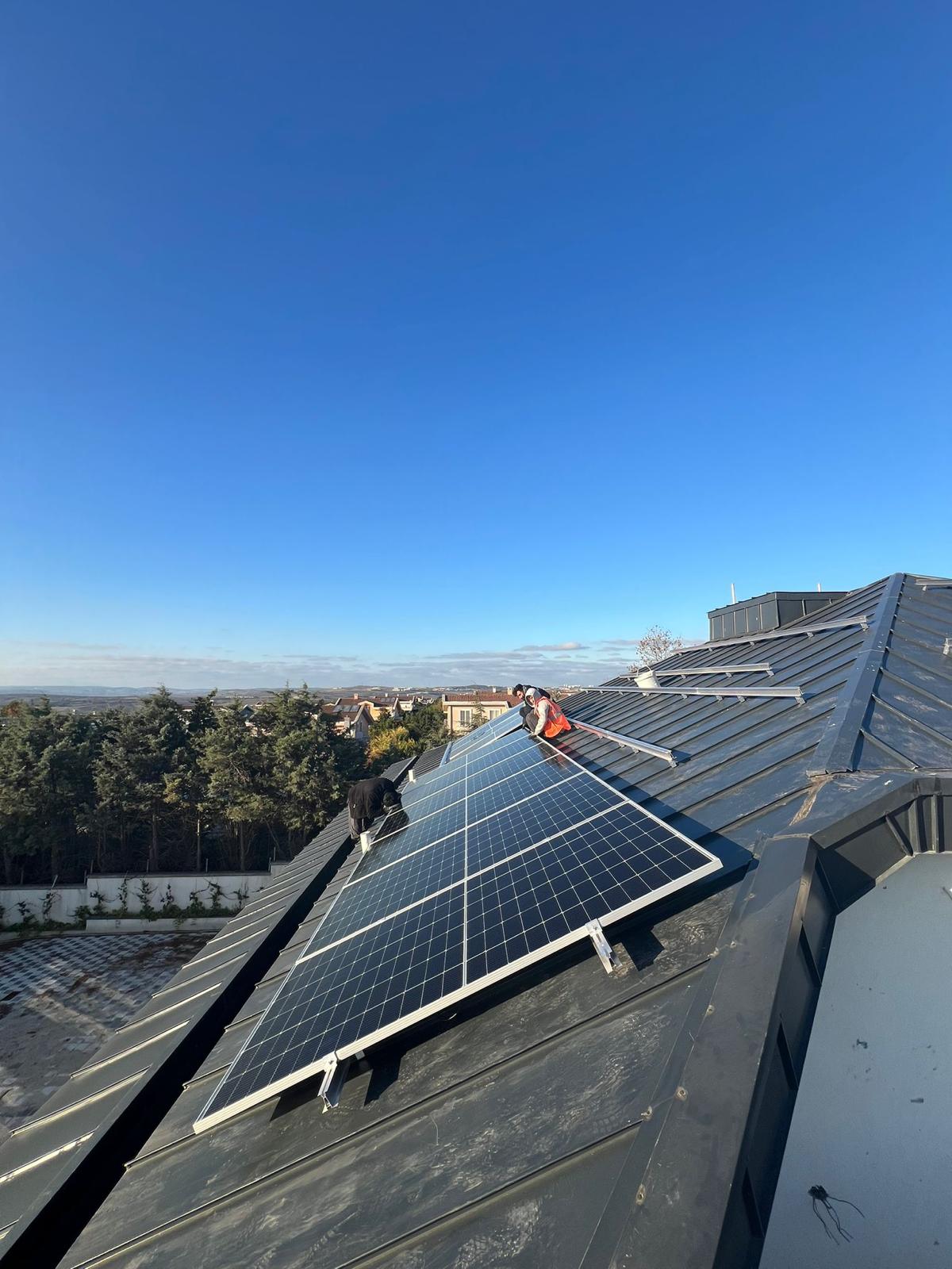 15 kWp solar panel system installed on the roof of Park Villa Homes.